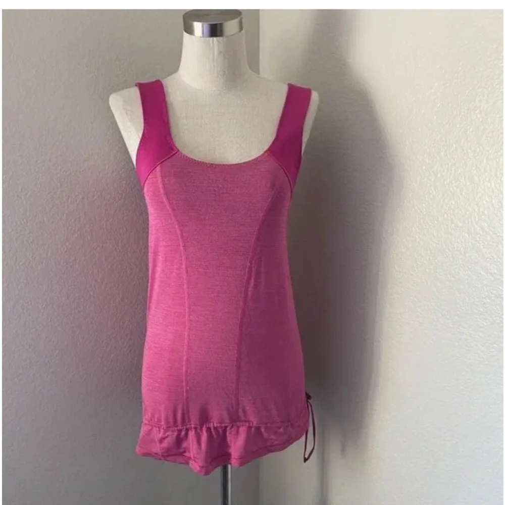 Lululemon Run For Your Life pink Tank w/ Built in bra, heathered raspberry SZ 6